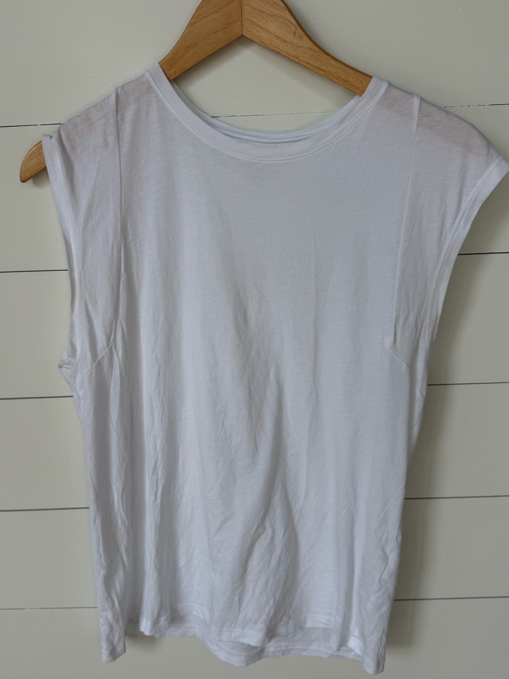 Frame White Mid Rise Muscle Sleeveless organic Peru Cotton Tank Large